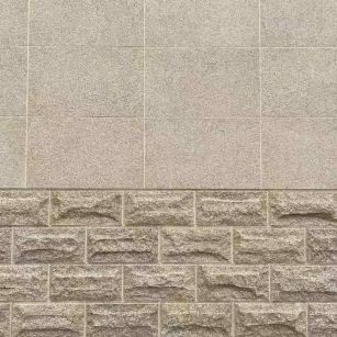 辽源 黄金麻自然面蘑菇石配荔枝面干挂