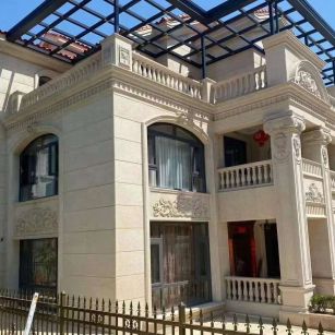 辽源 黄金麻花岗岩荔枝面别墅外墙干挂