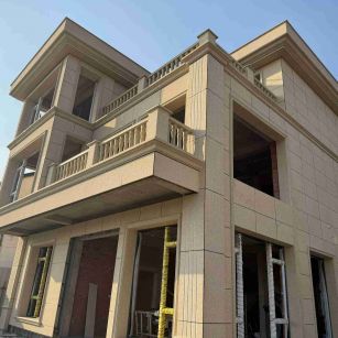 辽源 黄金麻花岗岩石材荔枝面外墙干挂效果展示