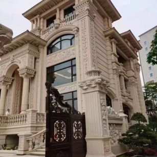 辽源 黄金麻花岗岩别墅外墙干挂效果展示