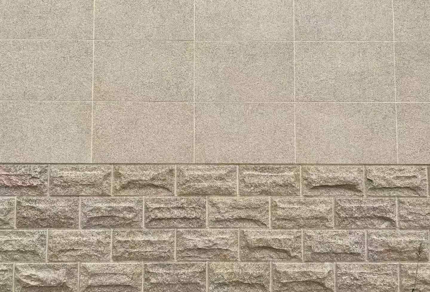 辽源 黄金麻自然面蘑菇石配荔枝面干挂