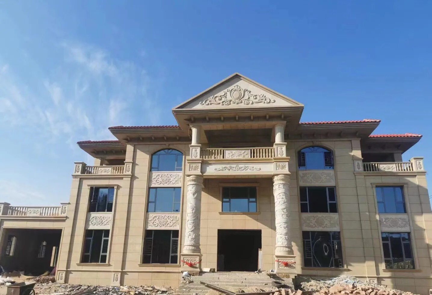 辽源 黄金麻花岗岩别墅外墙干挂