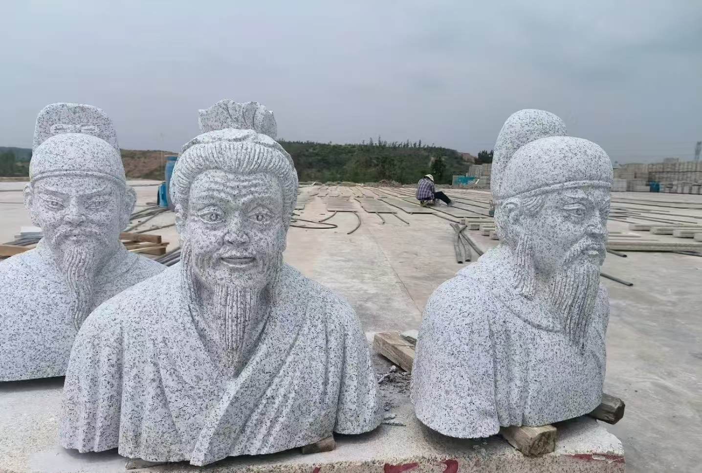 辽源 白麻花岗岩石材人物立体雕刻