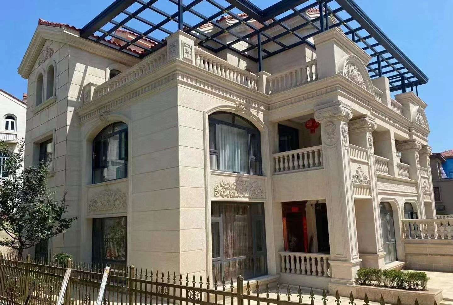 辽源 黄金麻花岗岩荔枝面别墅外墙干挂